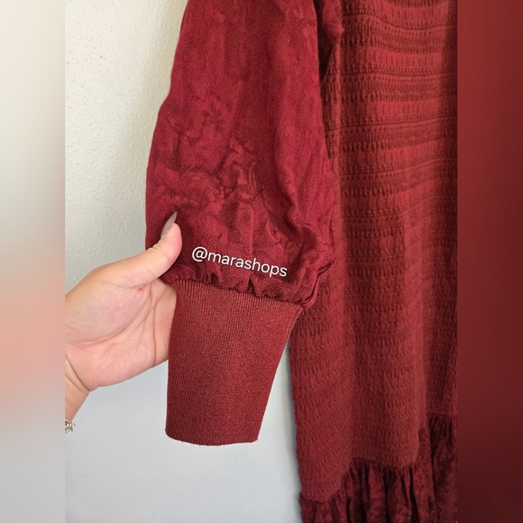 Anthropologie Smocked Puff-Sleeved Midi Dress - Picture 6 of 9